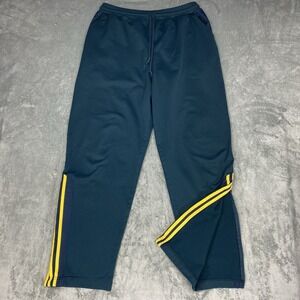 Vintage Adidas Pants Mens Size L‎ Teal Track Baggy Y2K Ankle Zip Side Stripe